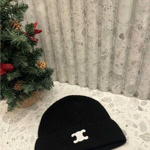 Black Beanie with White Logo